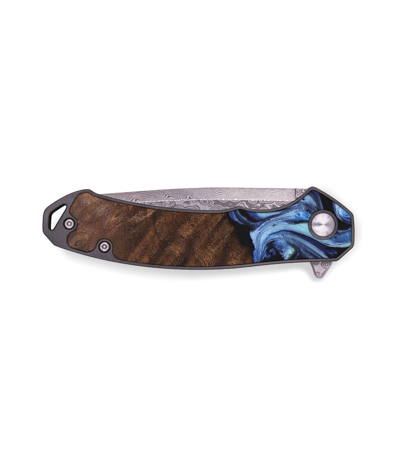 EDC Wood+Resin Pocket Knife - Marley (Blue, 688164)