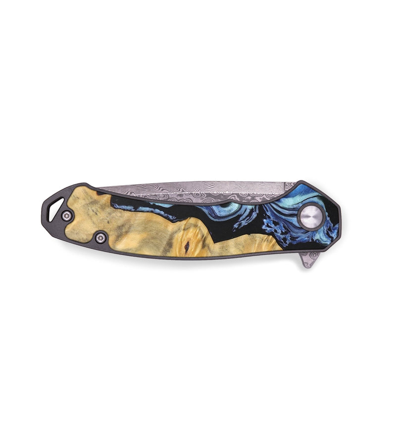 EDC Wood+Resin Pocket Knife - Francis (Blue, 688170)