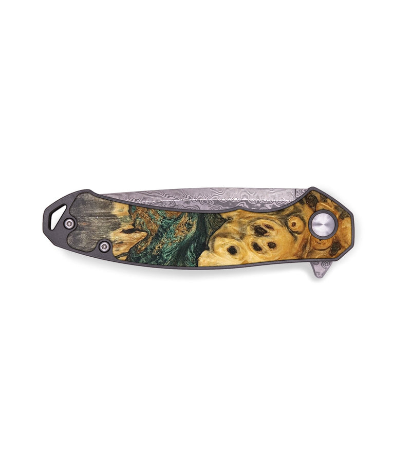 EDC Wood+Resin Pocket Knife - Alice (Green, 688173)