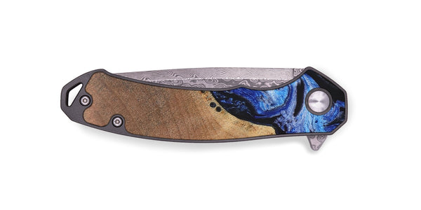 EDC Wood+Resin Pocket Knife - Kellen (Blue, 688174)