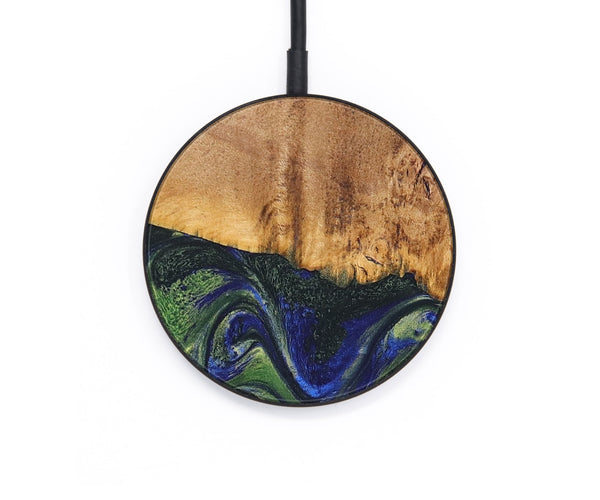 Circle Wood+Resin Wireless Charger - Aiden (Green, 688198)