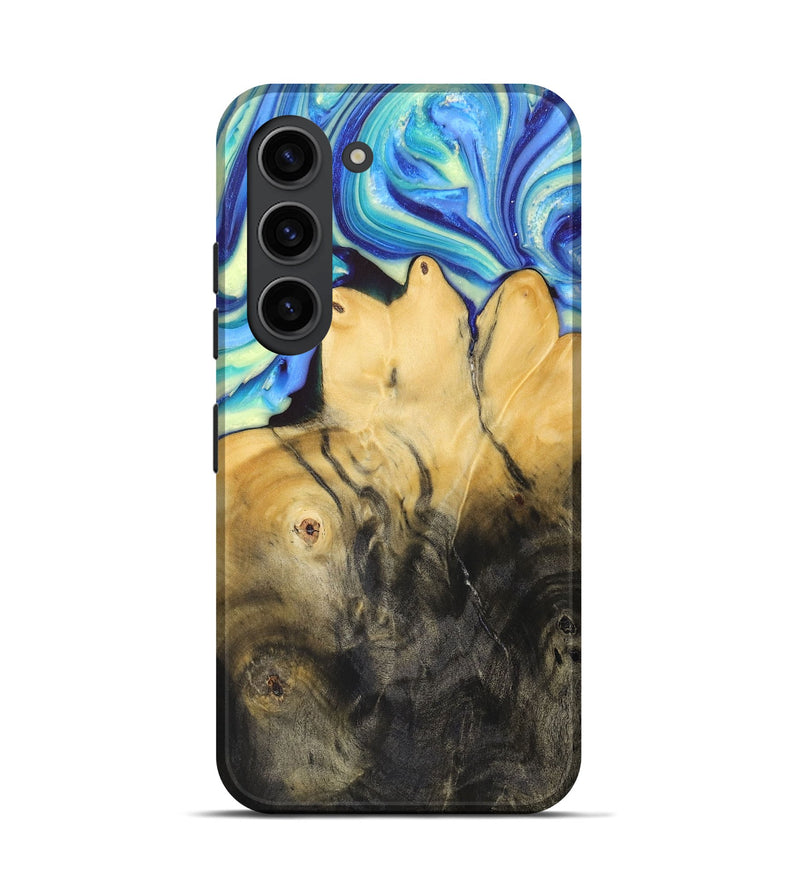 Galaxy S23 Wood+Resin Live Edge Phone Case - Iesha (Blue, 688300)