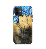 iPhone 12 mini Wood+Resin Live Edge Phone Case - Iesha (Blue, 688300)