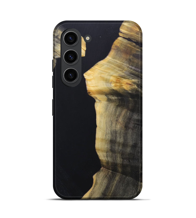 Galaxy S23 Wood+Resin Live Edge Phone Case - Joanne (Pure Black, 688312)