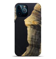 iPhone 12 Pro Max Wood+Resin Live Edge Phone Case - Joanne (Pure Black, 688312)