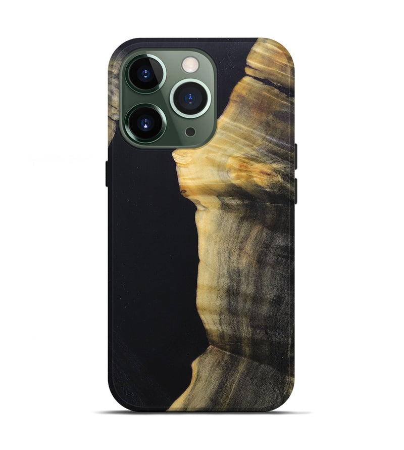 iPhone 13 Pro Wood+Resin Live Edge Phone Case - Joanne (Pure Black, 688312)
