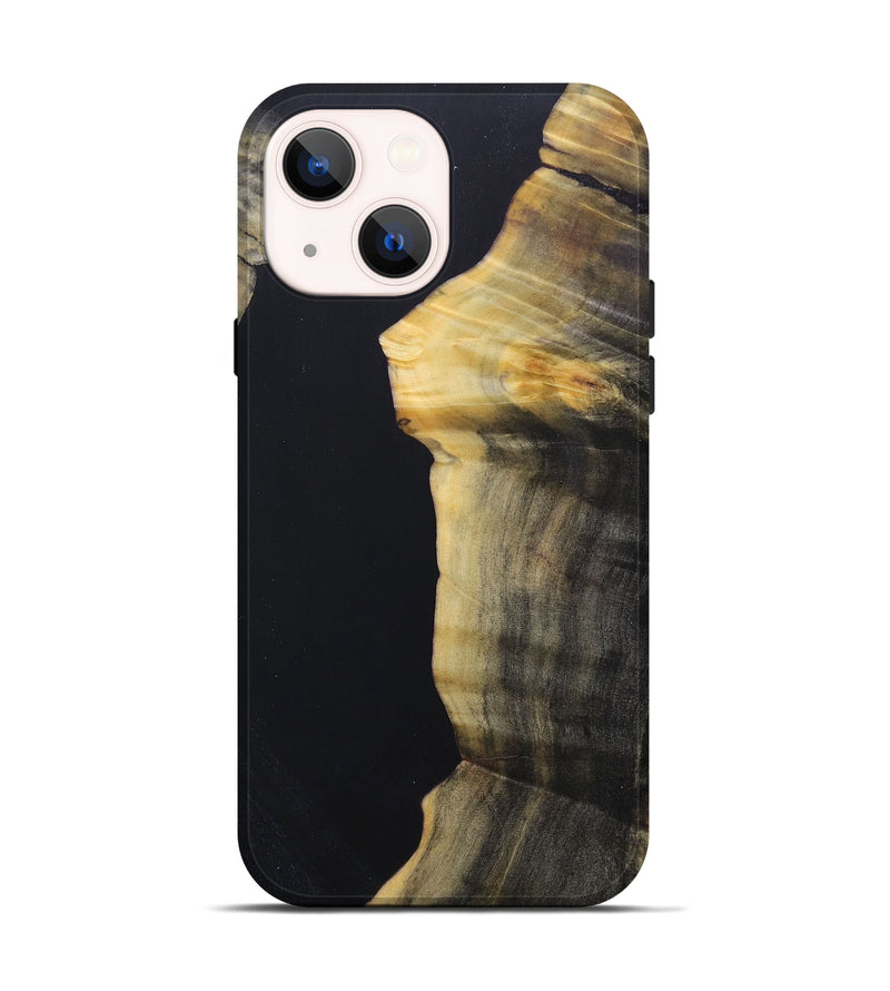 iPhone 14 Wood+Resin Live Edge Phone Case - Joanne (Pure Black, 688312)
