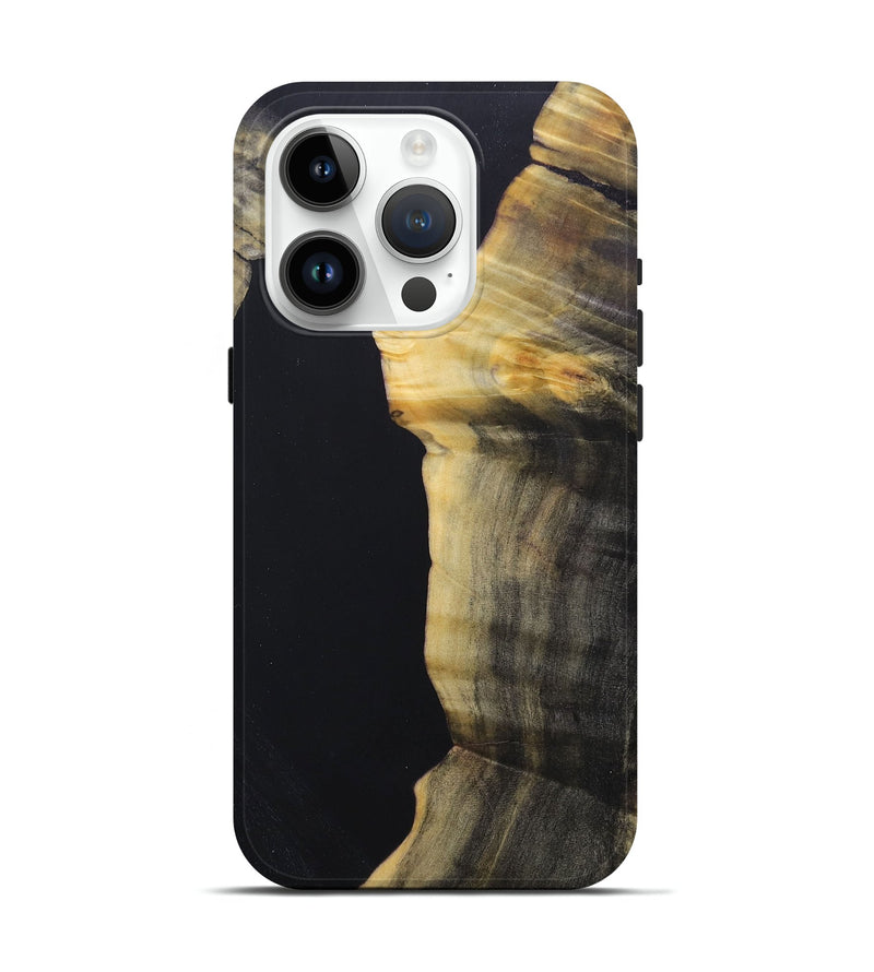 iPhone 15 Pro Wood+Resin Live Edge Phone Case - Joanne (Pure Black, 688312)
