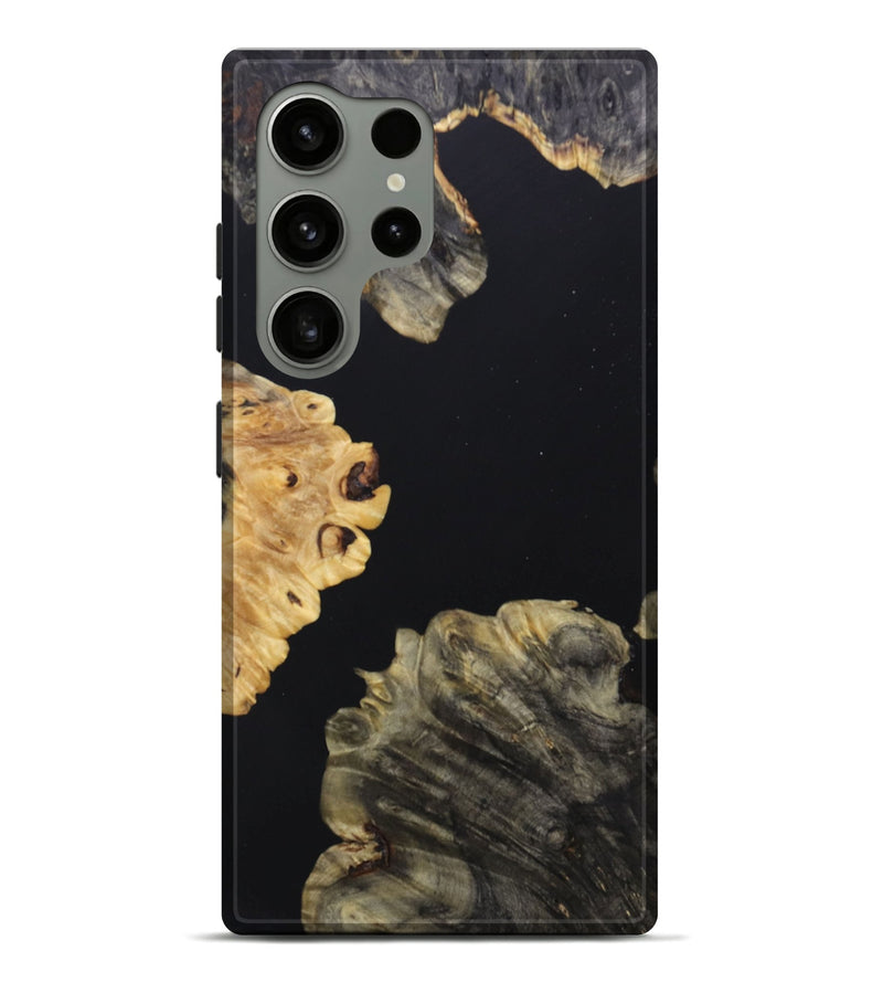 Galaxy S24 Ultra Wood+Resin Live Edge Phone Case - Derek (Pure Black, 688313)
