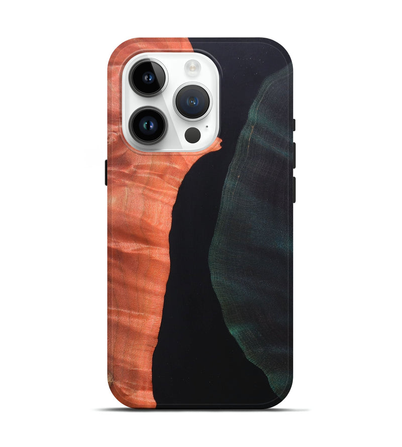 iPhone 15 Pro Wood+Resin Live Edge Phone Case - Kelli (Pure Black, 688314)