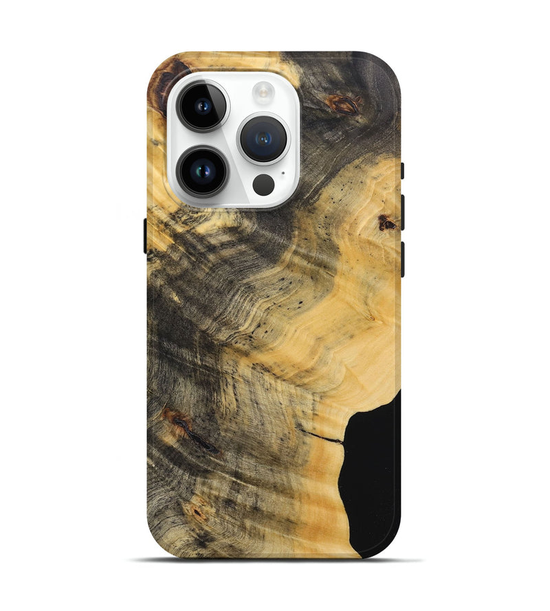 iPhone 15 Pro Wood+Resin Live Edge Phone Case - Justice (Pure Black, 688321)