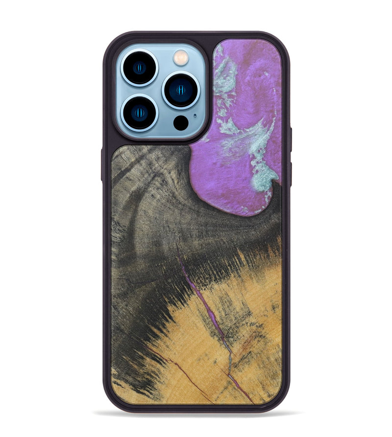 iPhone 14 Pro Max Wood+Resin Phone Case - Albert (Wood Burl, 688378)