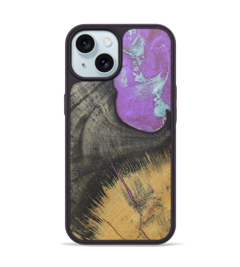 iPhone 15 Wood+Resin Phone Case - Albert (Wood Burl, 688378)