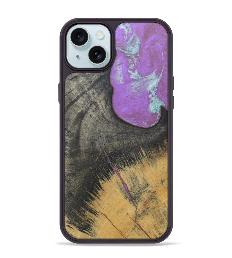 iPhone 15 Plus Wood+Resin Phone Case - Albert (Wood Burl, 688378)