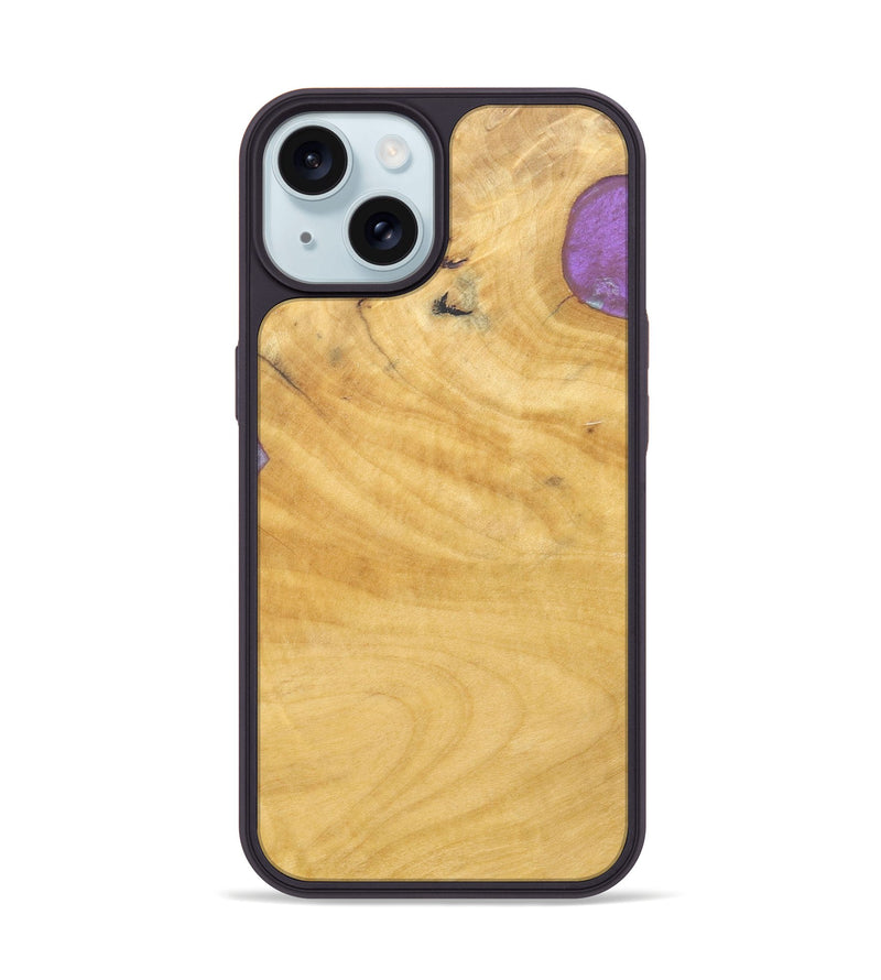 iPhone 15 Wood+Resin Phone Case - Hector (Wood Burl, 688386)