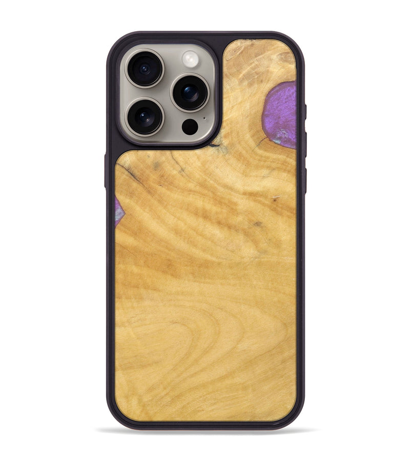 iPhone 15 Pro Max Wood+Resin Phone Case - Hector (Wood Burl, 688386)