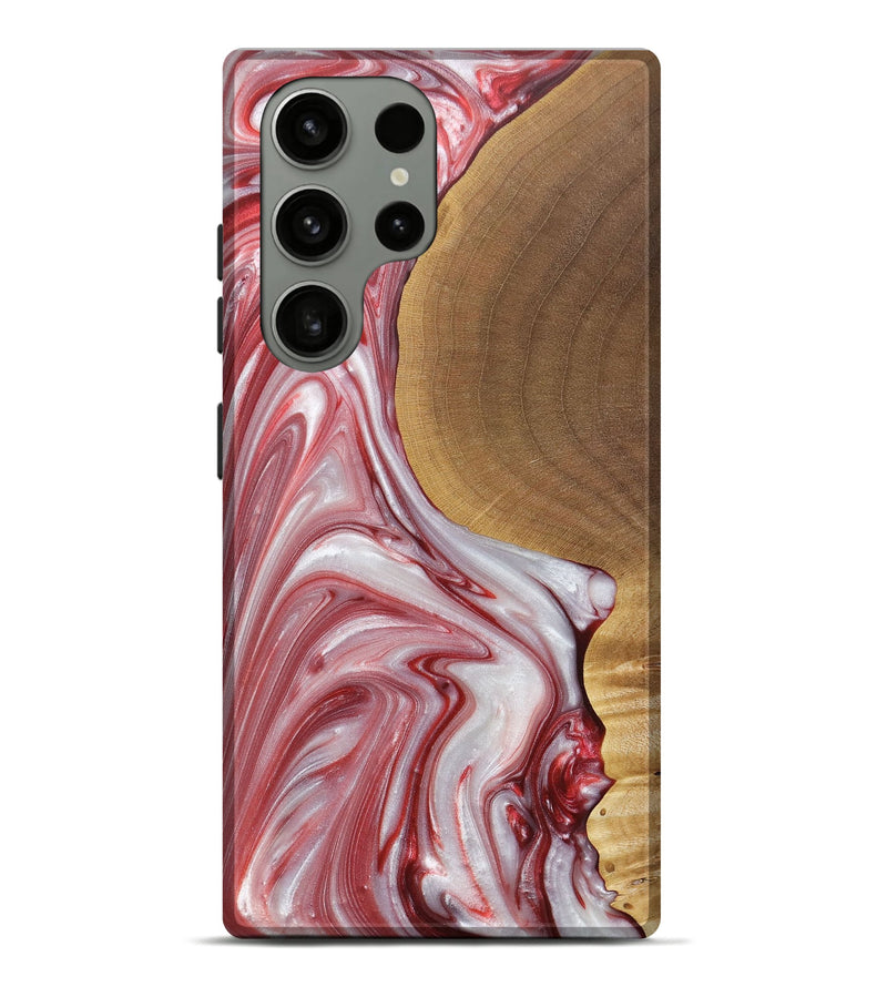 Galaxy S23 Ultra Wood+Resin Live Edge Phone Case - Iesha (Red, 688563)
