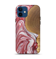iPhone 12 Wood+Resin Live Edge Phone Case - Iesha (Red, 688563)