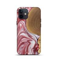 iPhone 12 mini Wood+Resin Live Edge Phone Case - Iesha (Red, 688563)