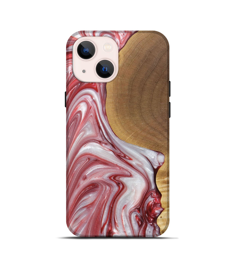 iPhone 13 mini Wood+Resin Live Edge Phone Case - Iesha (Red, 688563)