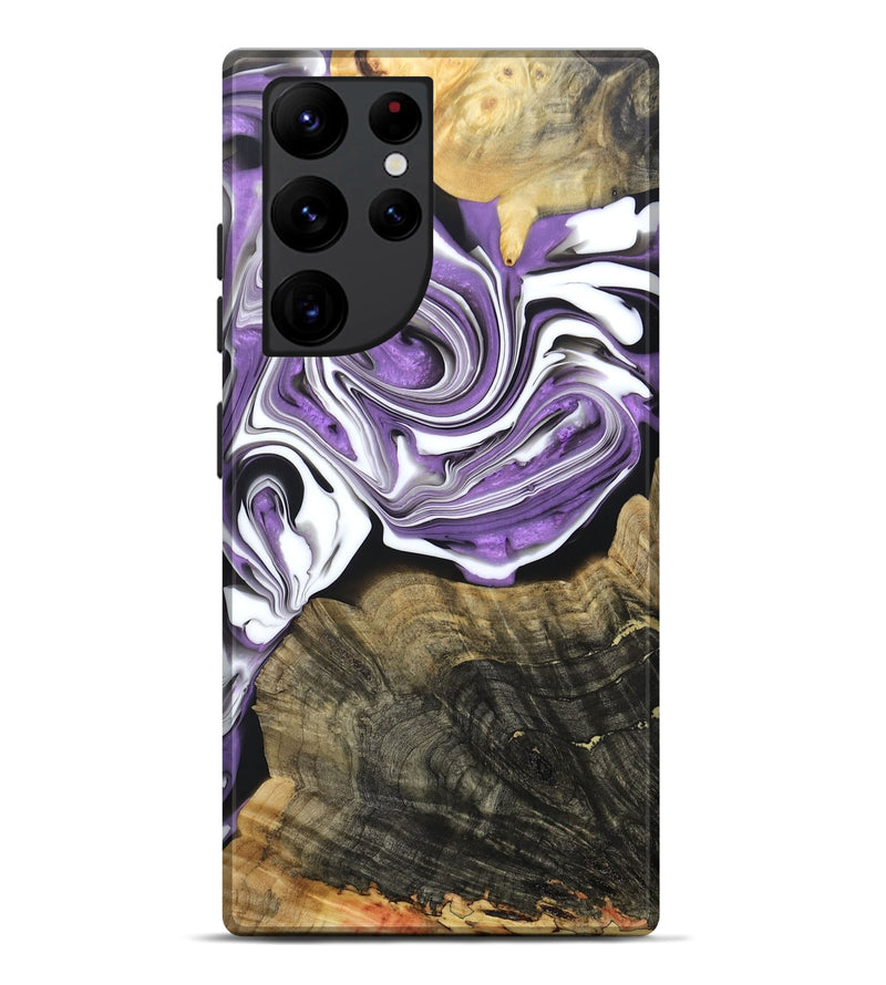 Galaxy S22 Ultra Wood+Resin Live Edge Phone Case - Jarrett (Purple, 688605)