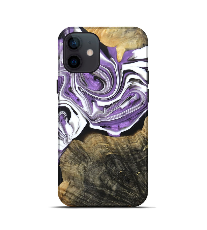iPhone 12 mini Wood+Resin Live Edge Phone Case - Jarrett (Purple, 688605)