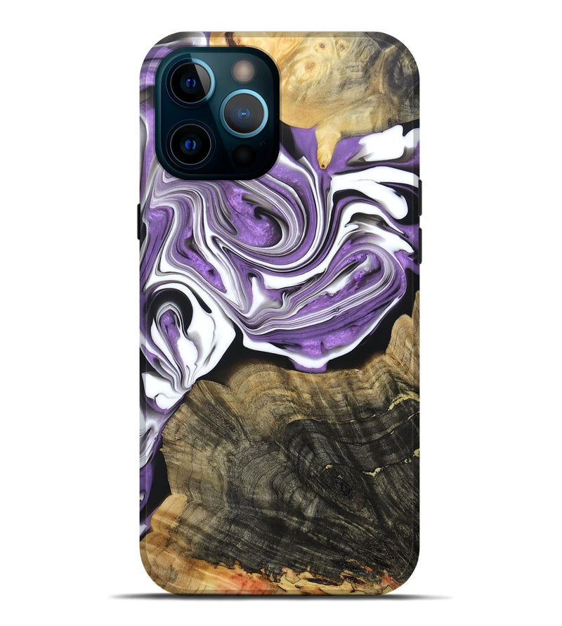 iPhone 12 Pro Max Wood+Resin Live Edge Phone Case - Jarrett (Purple, 688605)
