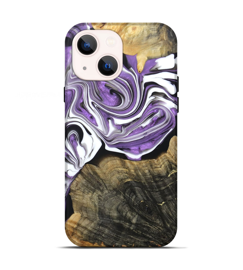 iPhone 13 Wood+Resin Live Edge Phone Case - Jarrett (Purple, 688605)
