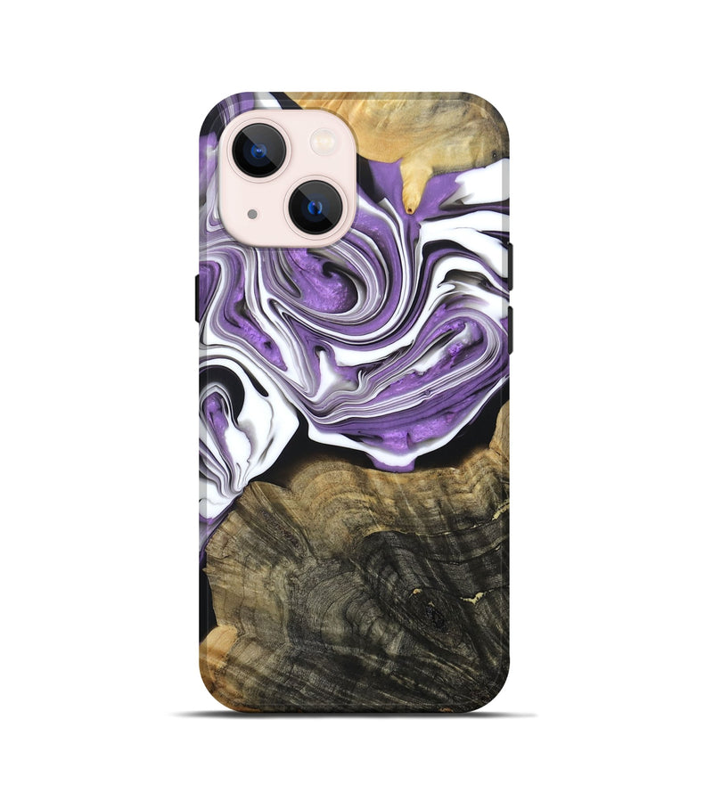 iPhone 13 mini Wood+Resin Live Edge Phone Case - Jarrett (Purple, 688605)