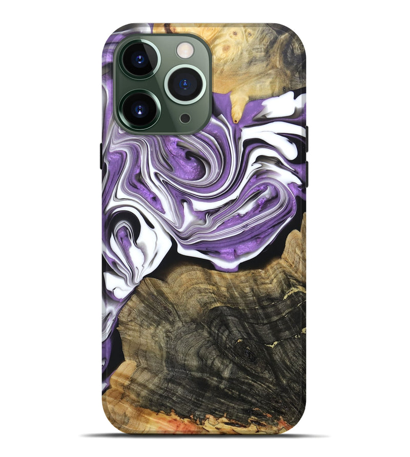 iPhone 13 Pro Max Wood+Resin Live Edge Phone Case - Jarrett (Purple, 688605)