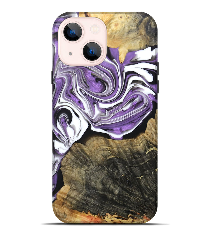 iPhone 14 Plus Wood+Resin Live Edge Phone Case - Jarrett (Purple, 688605)
