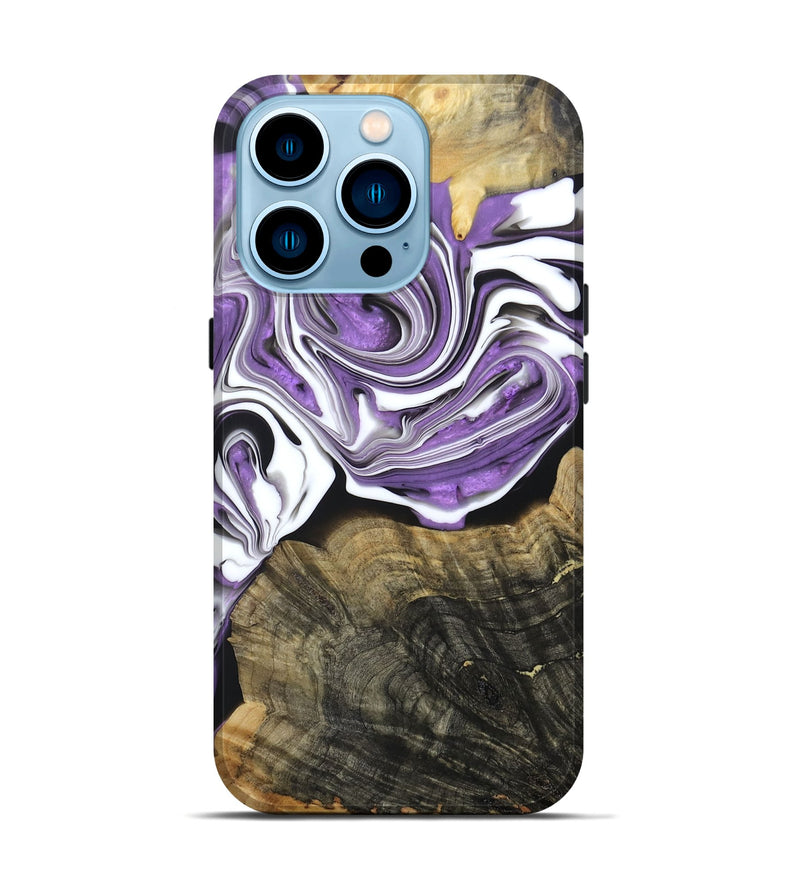iPhone 14 Pro Wood+Resin Live Edge Phone Case - Jarrett (Purple, 688605)