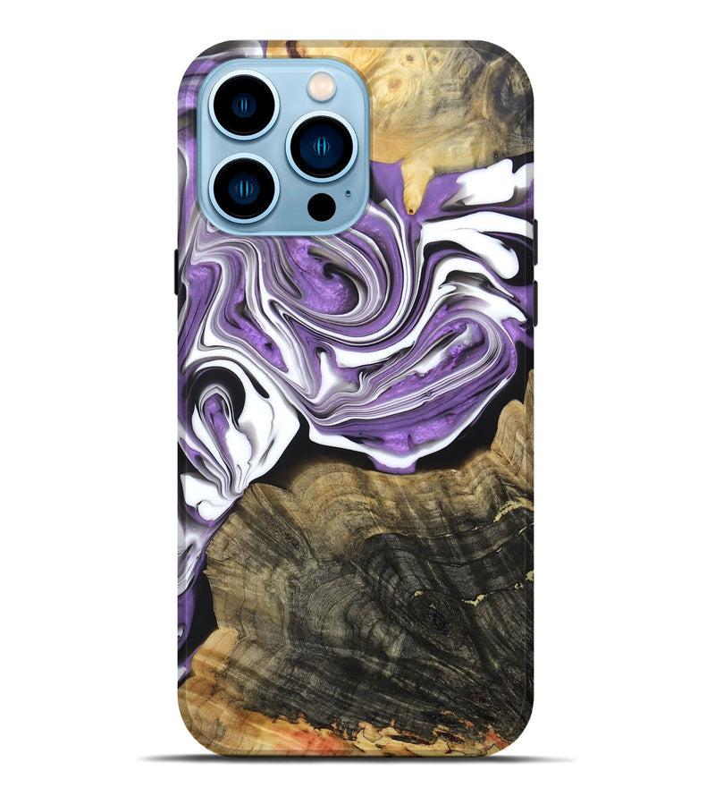 iPhone 14 Pro Max Wood+Resin Live Edge Phone Case - Jarrett (Purple, 688605)