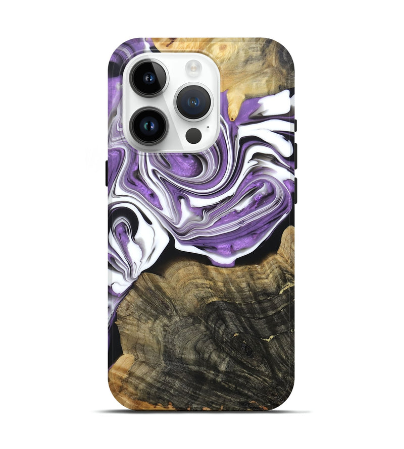 iPhone 15 Pro Wood+Resin Live Edge Phone Case - Jarrett (Purple, 688605)