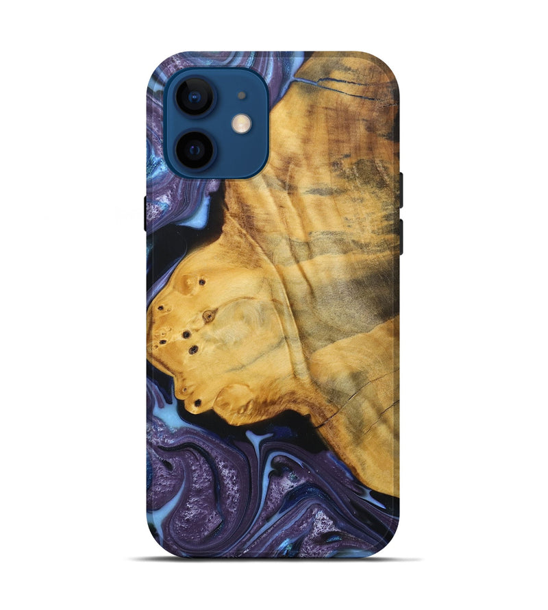 iPhone 12 Wood+Resin Live Edge Phone Case - Mathew (Purple, 688641)