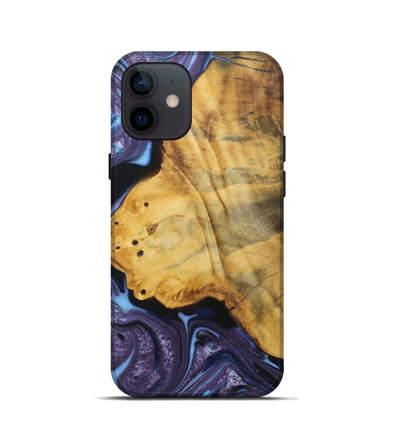iPhone 12 mini Wood+Resin Live Edge Phone Case - Mathew (Purple, 688641)