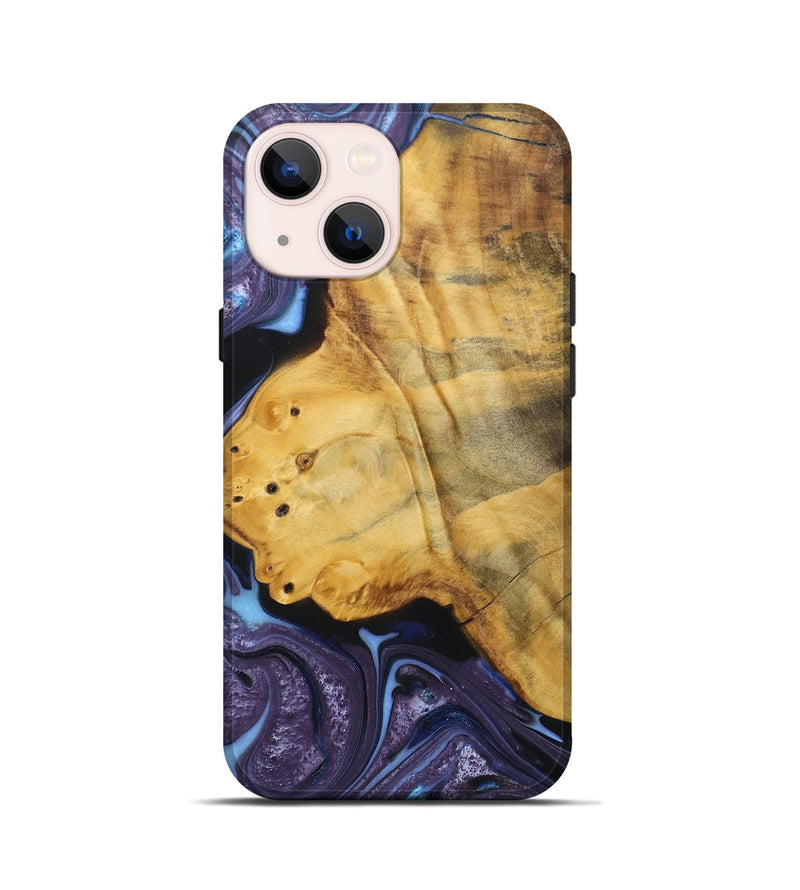 iPhone 13 mini Wood+Resin Live Edge Phone Case - Mathew (Purple, 688641)