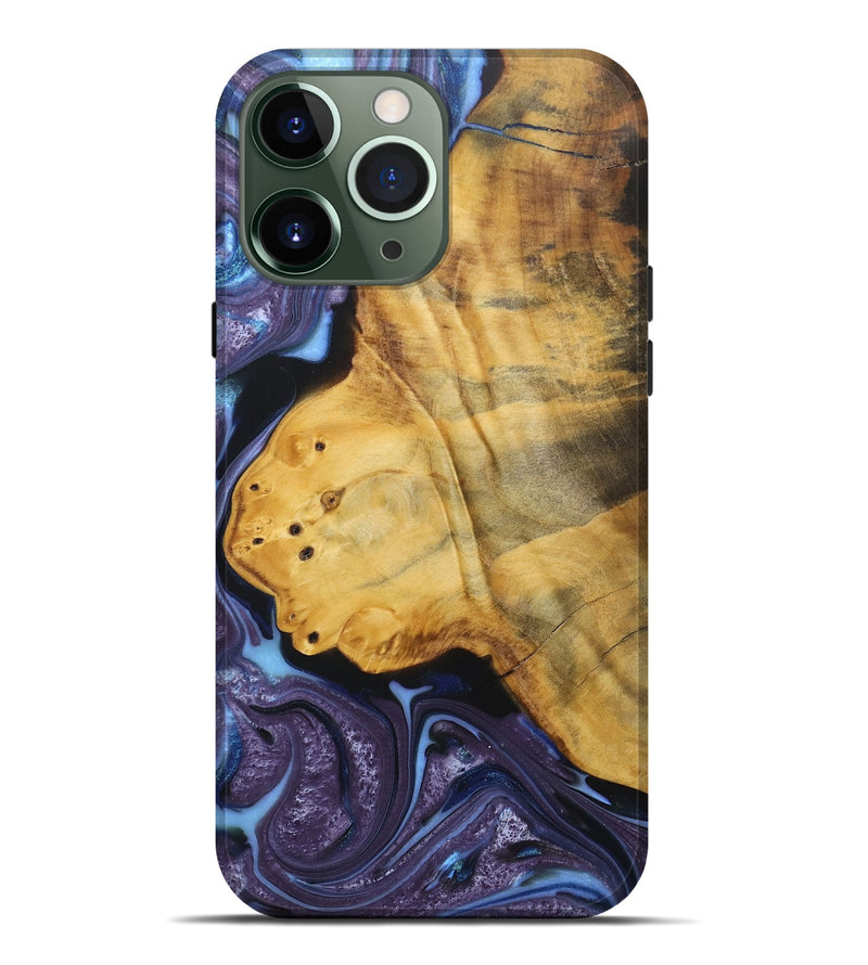 iPhone 13 Pro Max Wood+Resin Live Edge Phone Case - Mathew (Purple, 688641)
