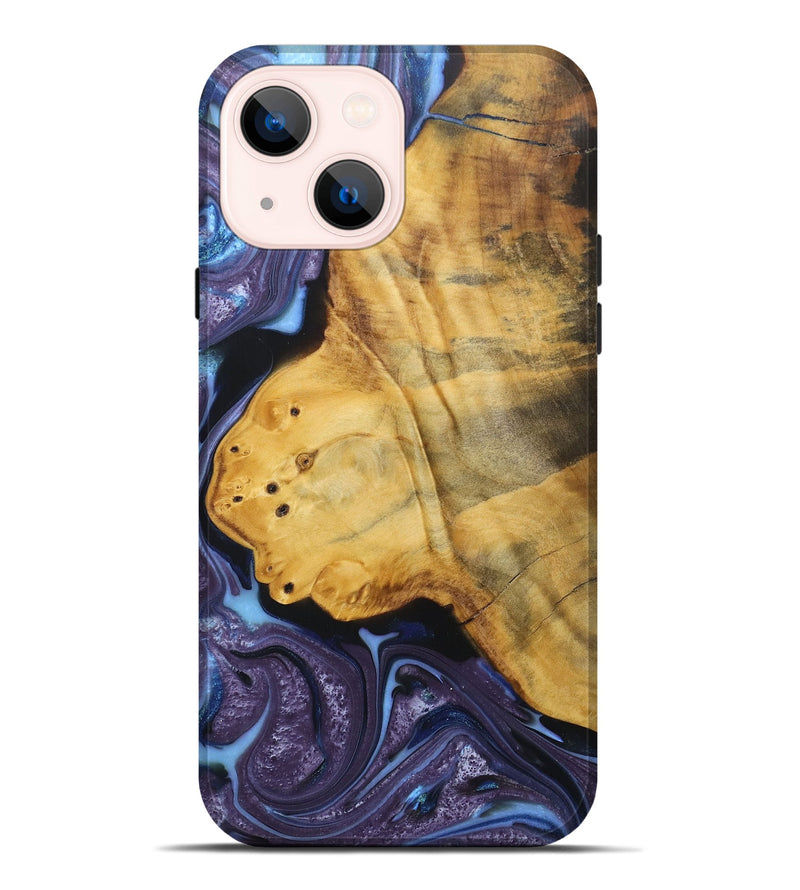 iPhone 14 Plus Wood+Resin Live Edge Phone Case - Mathew (Purple, 688641)