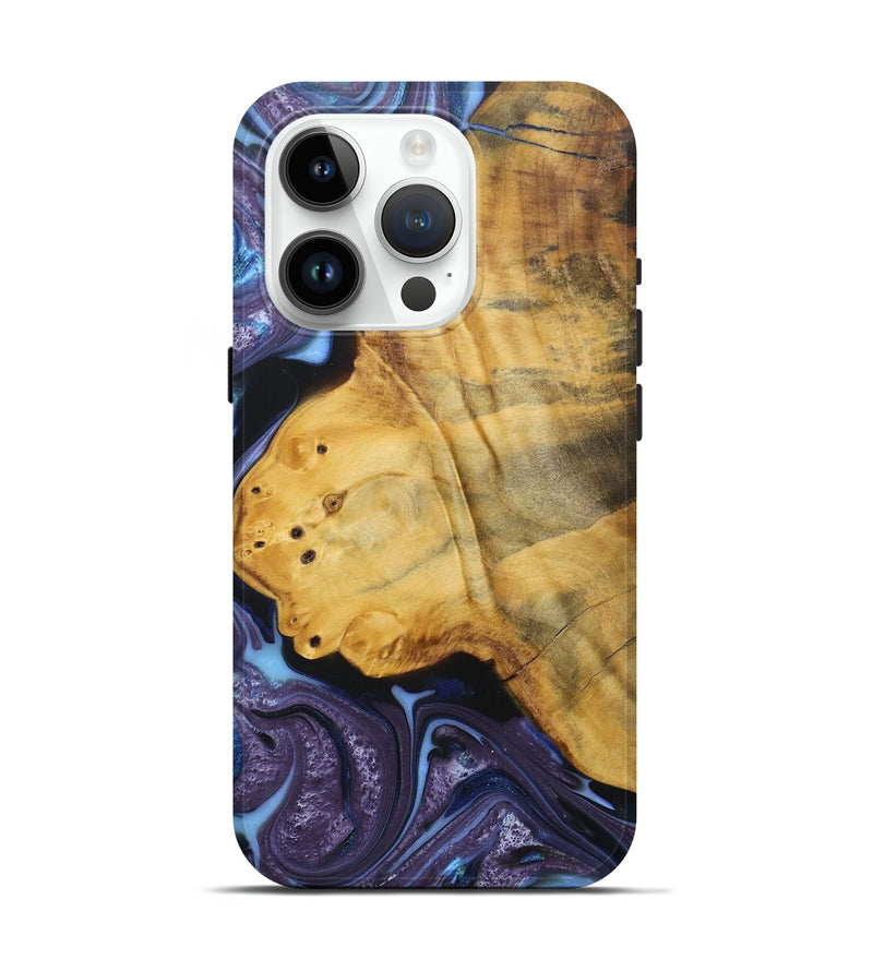 iPhone 15 Pro Wood+Resin Live Edge Phone Case - Mathew (Purple, 688641)