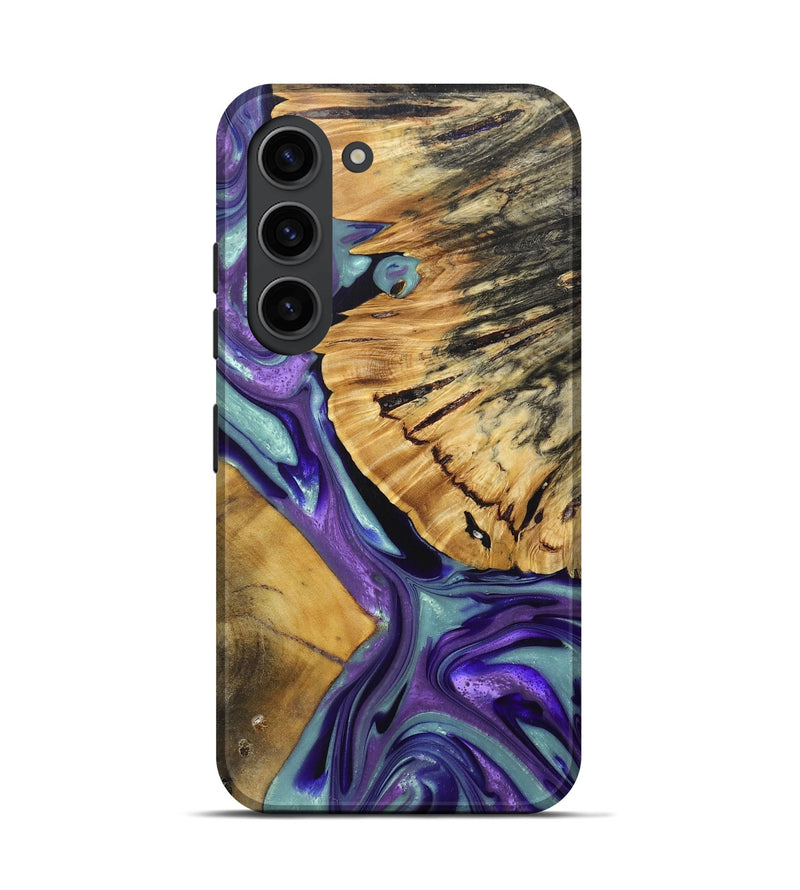 Galaxy S23 Wood+Resin Live Edge Phone Case - Mark (Purple, 688644)