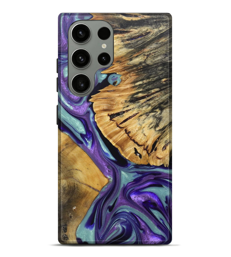Galaxy S23 Ultra Wood+Resin Live Edge Phone Case - Mark (Purple, 688644)