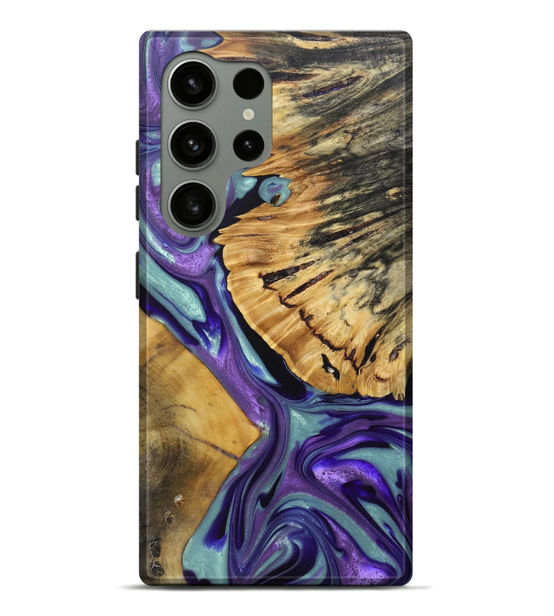 Galaxy S24 Ultra Wood+Resin Live Edge Phone Case - Mark (Purple, 688644)