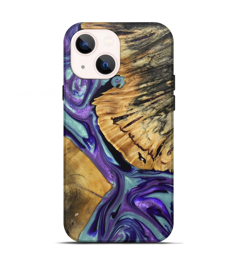 iPhone 13 Wood+Resin Live Edge Phone Case - Mark (Purple, 688644)