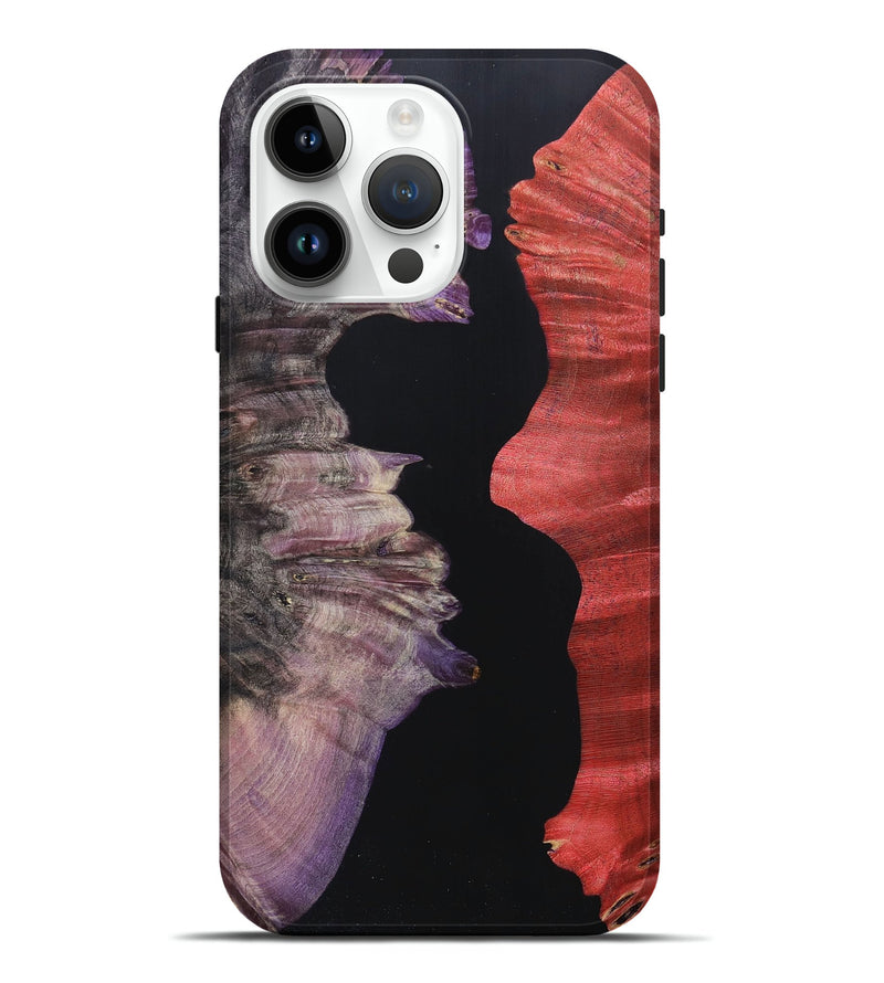iPhone 15 Pro Max Wood+Resin Live Edge Phone Case - Abraham (Pure Black, 688646)