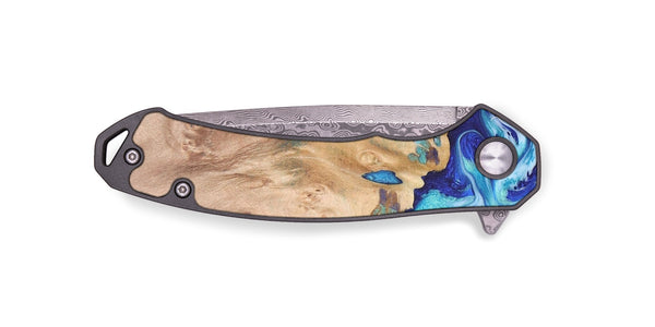 EDC Wood+Resin Pocket Knife - Nyla (Blue, 688658)