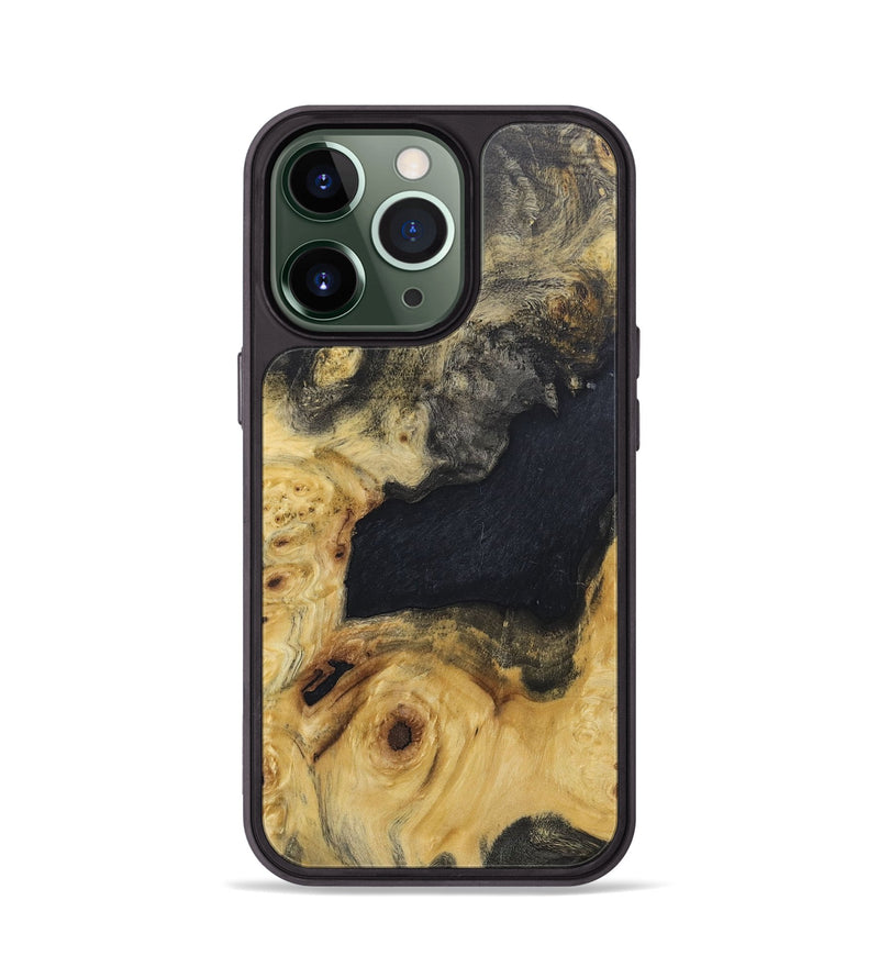 iPhone 13 Pro Wood+Resin Phone Case - Kristi (Pure Black, 688671)