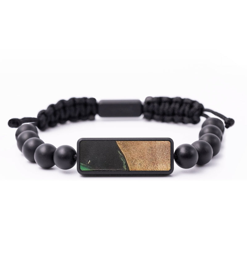 Onyx Bead Wood+Resin Bracelet - Nelson (Green, 688741)