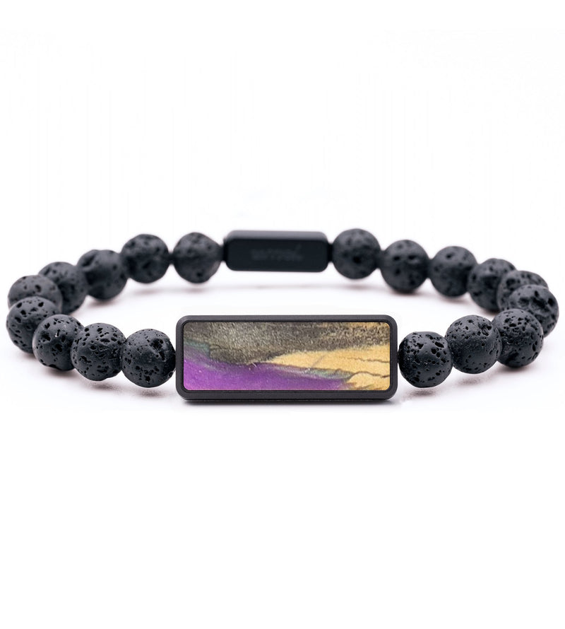 Lava Bead Wood+Resin Bracelet - Emiliano (Purple, 688786)