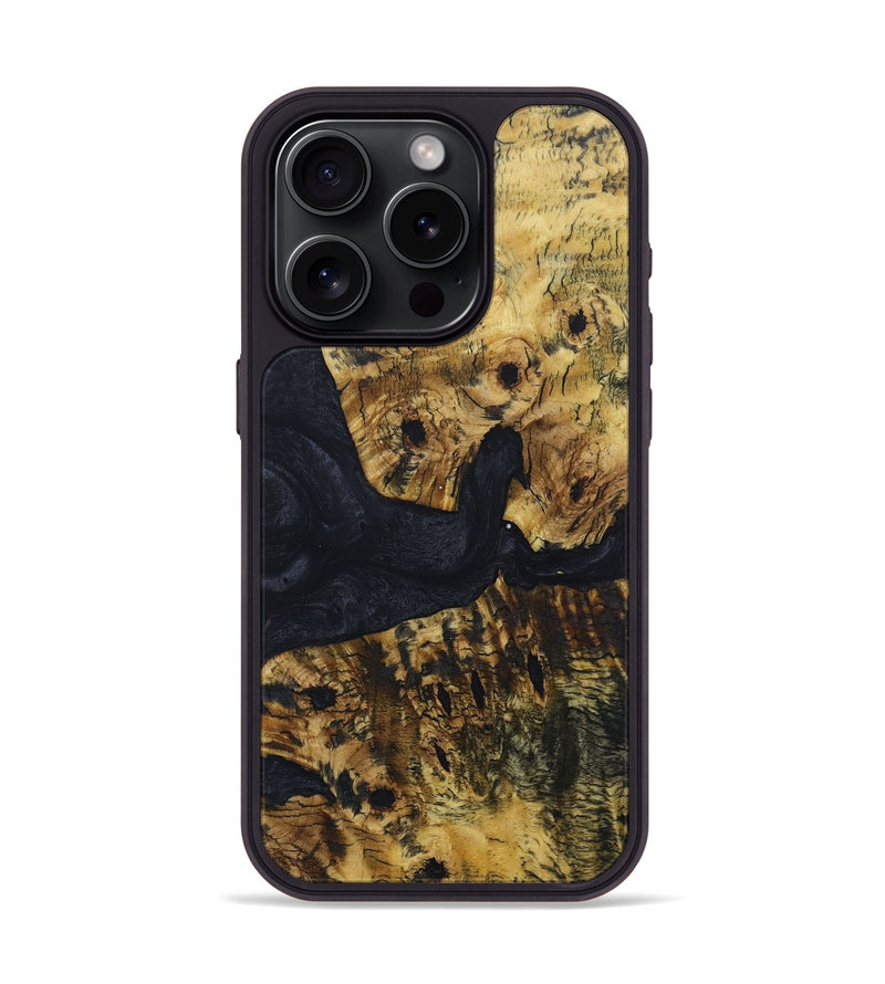 iPhone 15 Pro Wood+Resin Phone Case - Gage (Pure Black, 688905)
